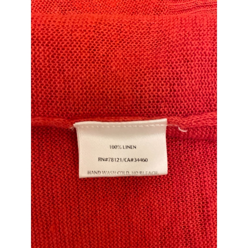Eileen Fisher Womens Pullover Scoop Neck Tunic Top Size Small Red 100% Linen - Picture 9 of 12